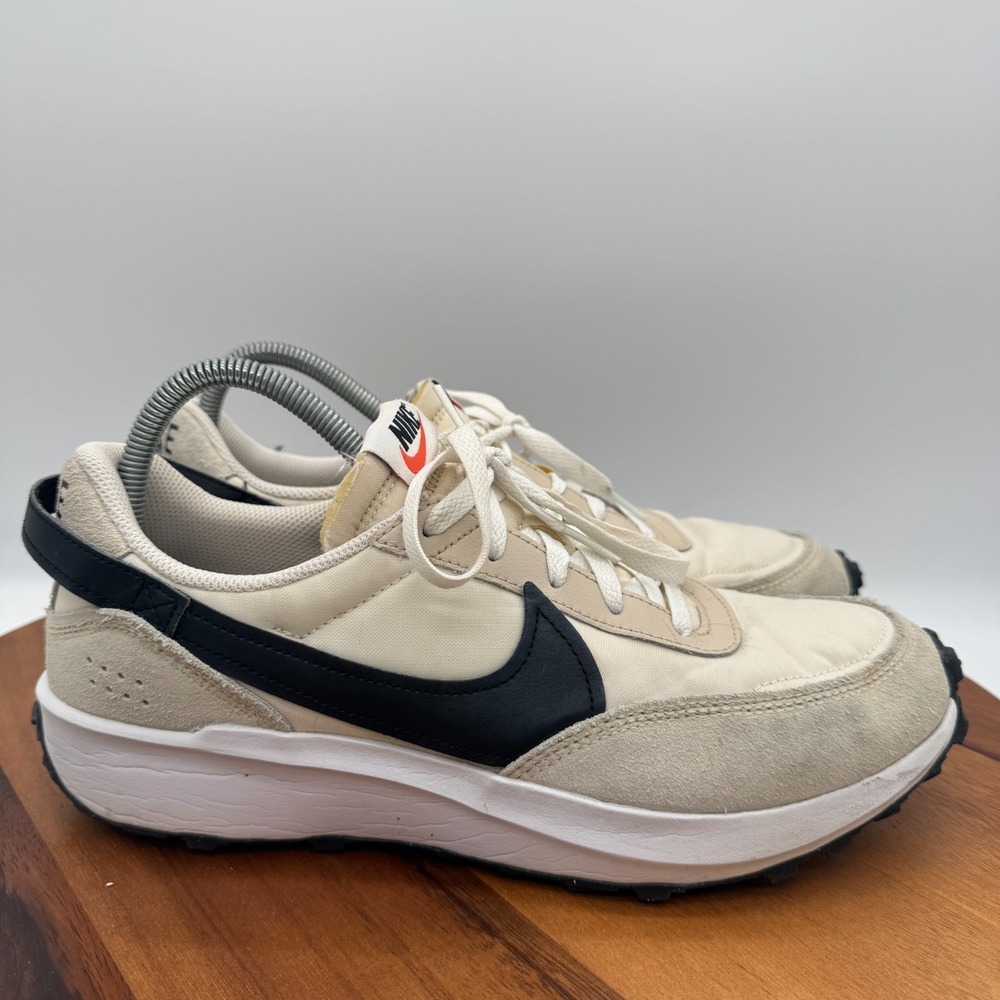 Nike Waffle Debut Shoes Womens 11.5 Beige Black Running Athletic Sneakers